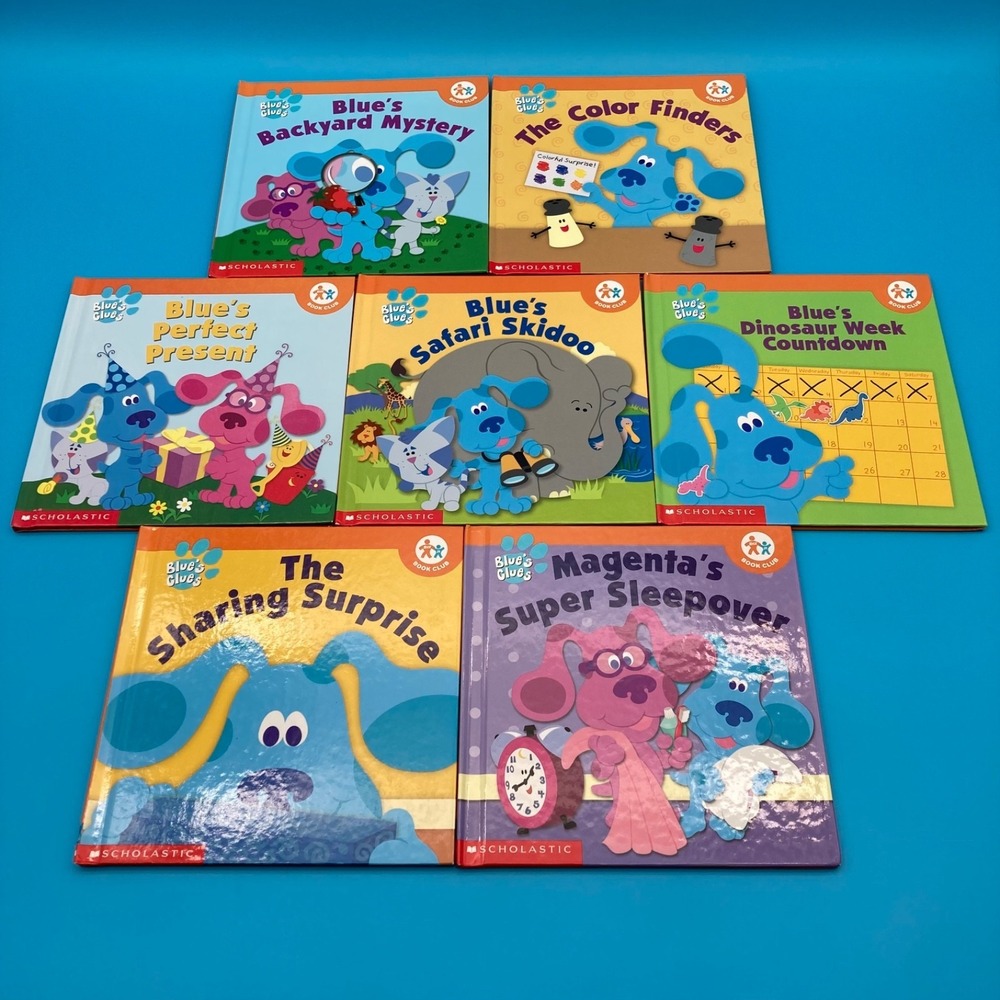 Lot of 7 Nick Jr. Book Club Blue's Clues  Educational Hardcover Books Scholastic